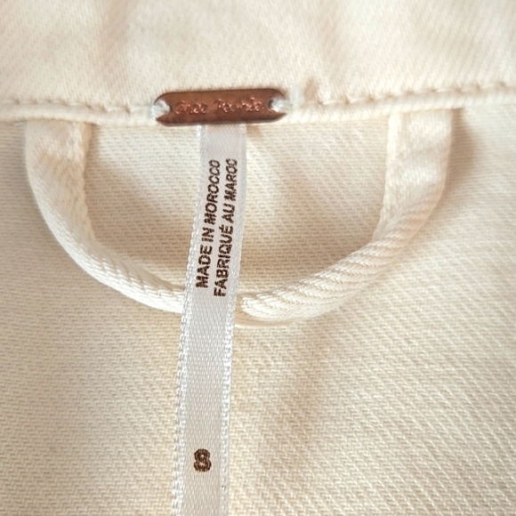 Free People Women's Rumors Denim Jacket Size S ivory - Picture 6 of 13